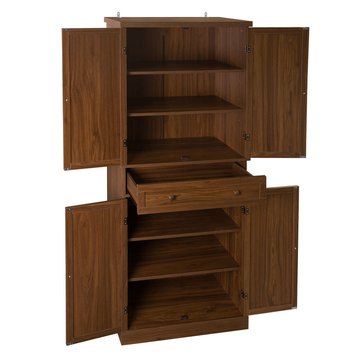 4 Door Storage Cabinet With 1 Drawer, With 4 Adjustable Inner Shelves