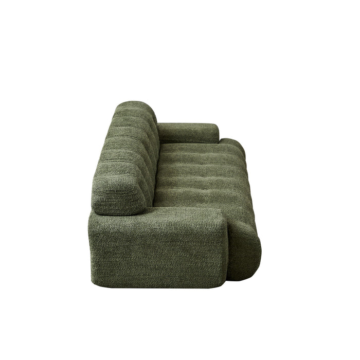 Cloud Series Minimalist Button Tufted Square Arm 3 Seater Sofa