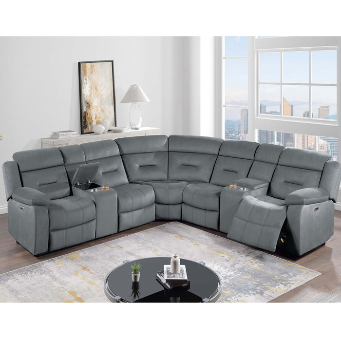 Power Reclining Sectional Set With Console Cup Holders