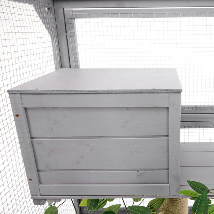 Outdoor Cat House, Diy Cat Enclosure Catio With Double Enter Doors