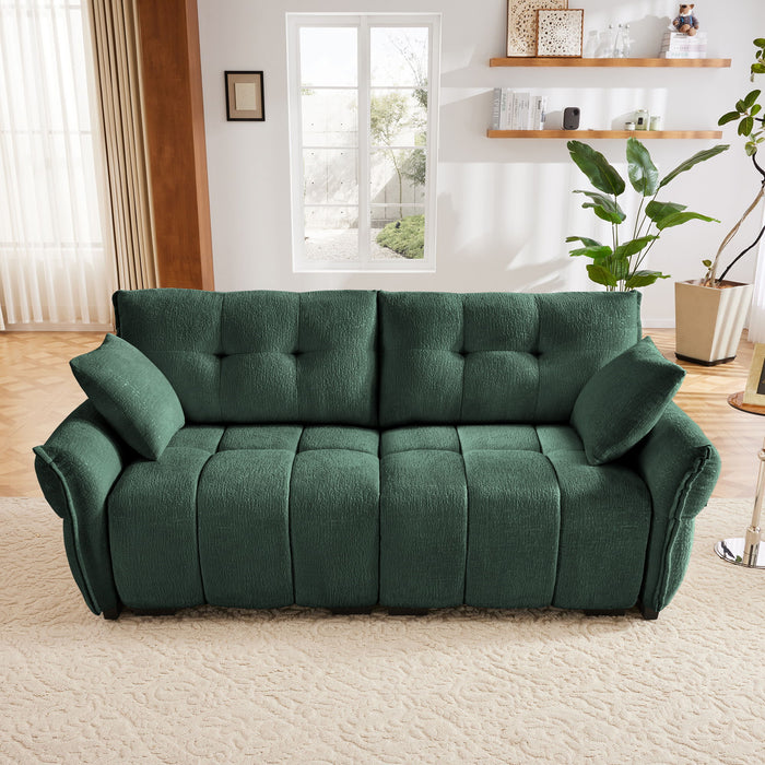 Modern Sofa & Pillows, Textured Cover, High Rebound Cushions