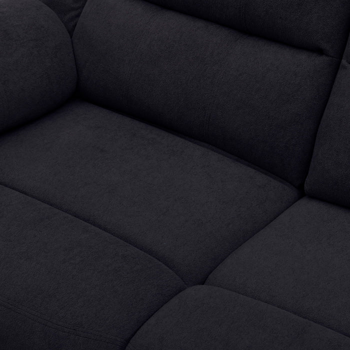 3 Seat Manual Reclining Sofa With Deep Recline - Black