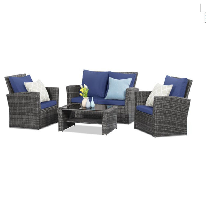 Modern Patio Set With Table And Cushions