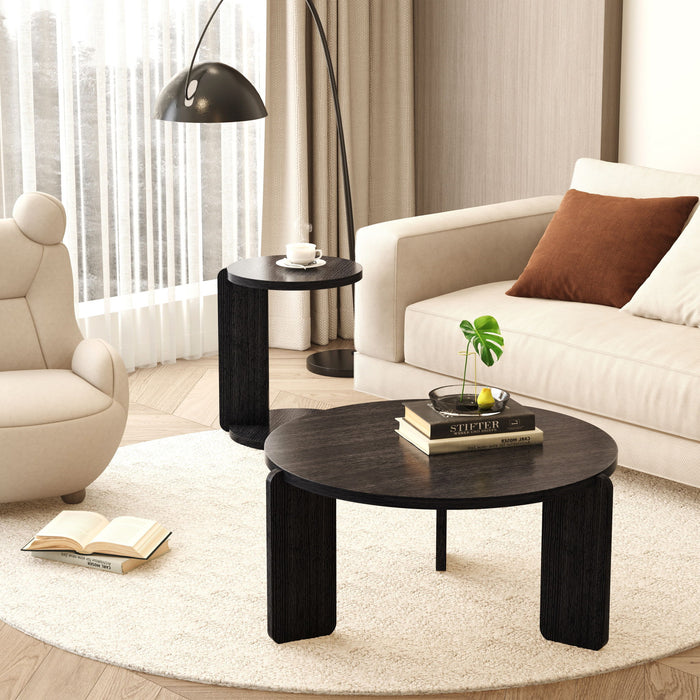 Round Coffee & End Table Set