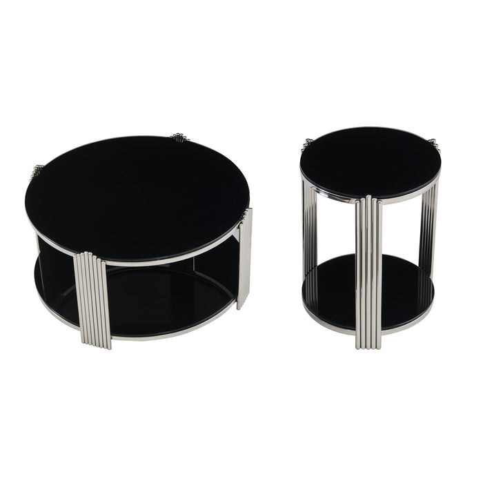 Round Table With Double Layer Storage