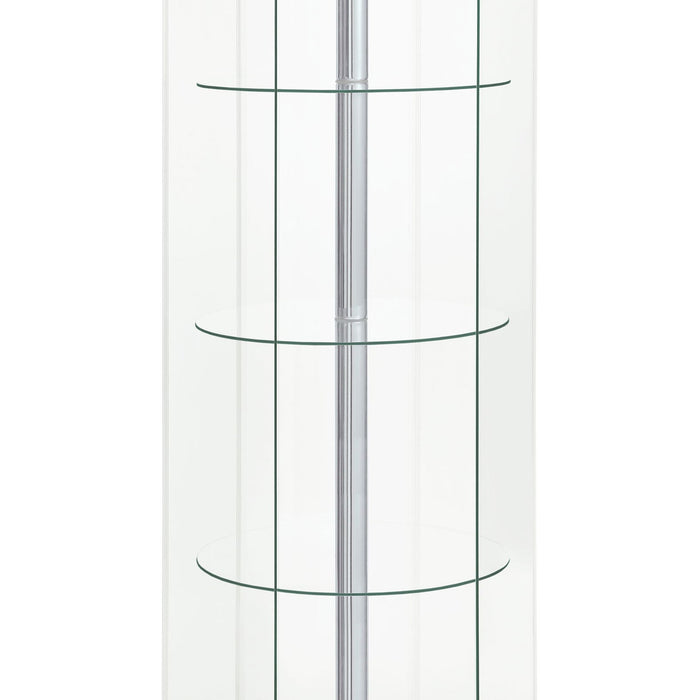 Tenley - 4 Shelf Curio Cabinet With Hexagonal Design