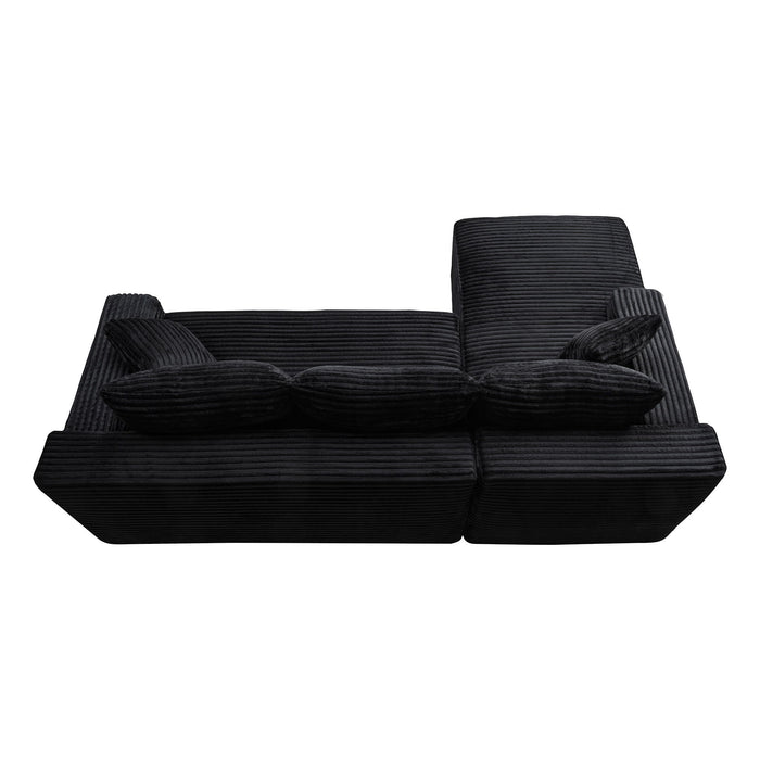 Cloud Modular Sectional Sofa Couch With L-Shape Chaise, Upholstered Couches For Living Room - Black
