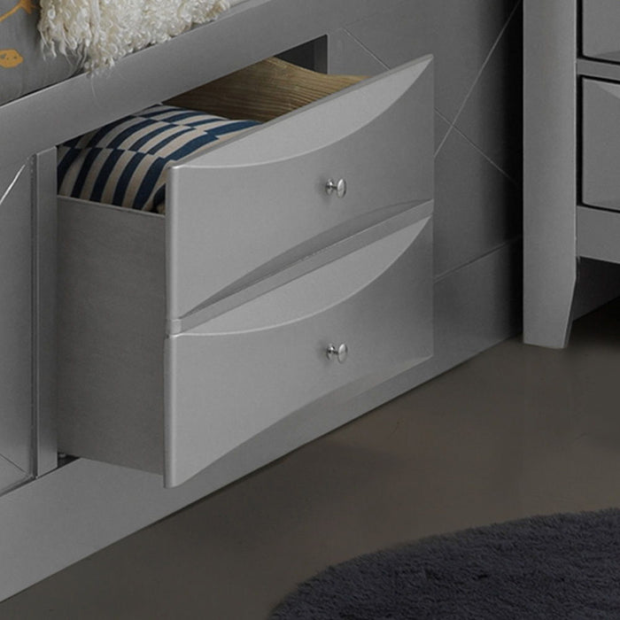 Modern Design Storage Bed With Bookcase Headboard