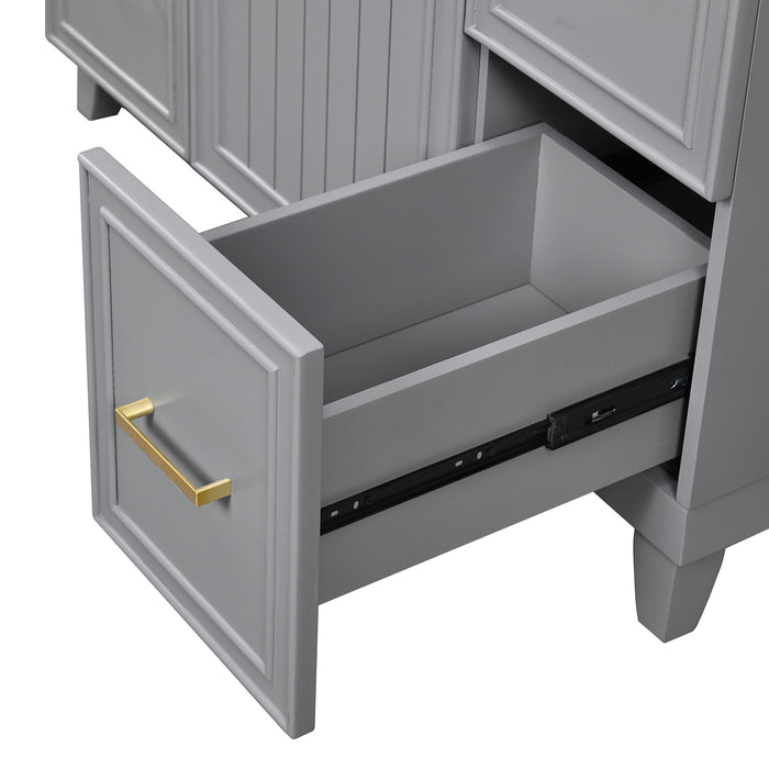 Bathroom Vanity With Ceramic Sink, Soft Close Doors, Adjustable Shelves