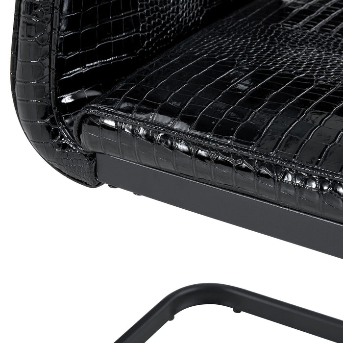 Alligator Skin Upholstered Dining Chairs
