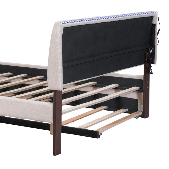 Upholstered Platform Bed With Trundle
