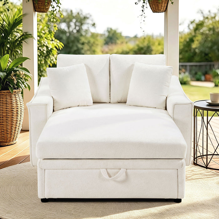 Modern Chaise Sofa With Hidden Storage For Living Room