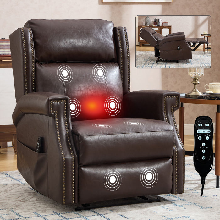 Manual Recliner Chair With Heavy Duty Motion Mechanism, 8 Vibrating Nodes And 3 Massage Modes For Living Room
