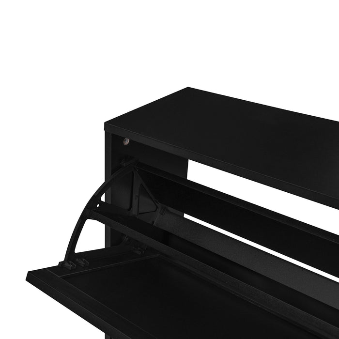 Modern Rattan 3 Door Shoe Rack Cabinet For Entryway