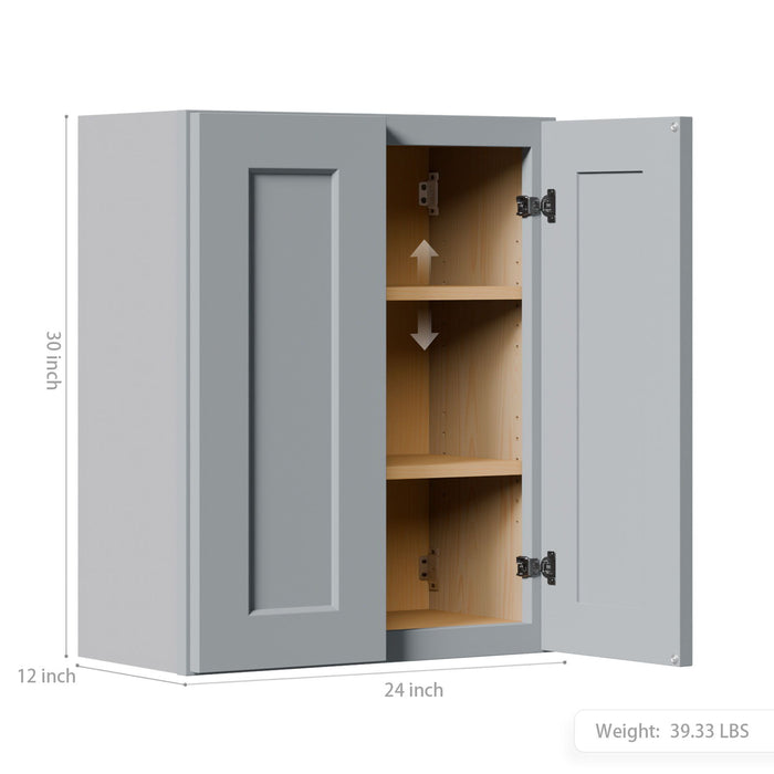 Shaker Wall Cabinet With Soft-Close Doors, Adjustable Shelves