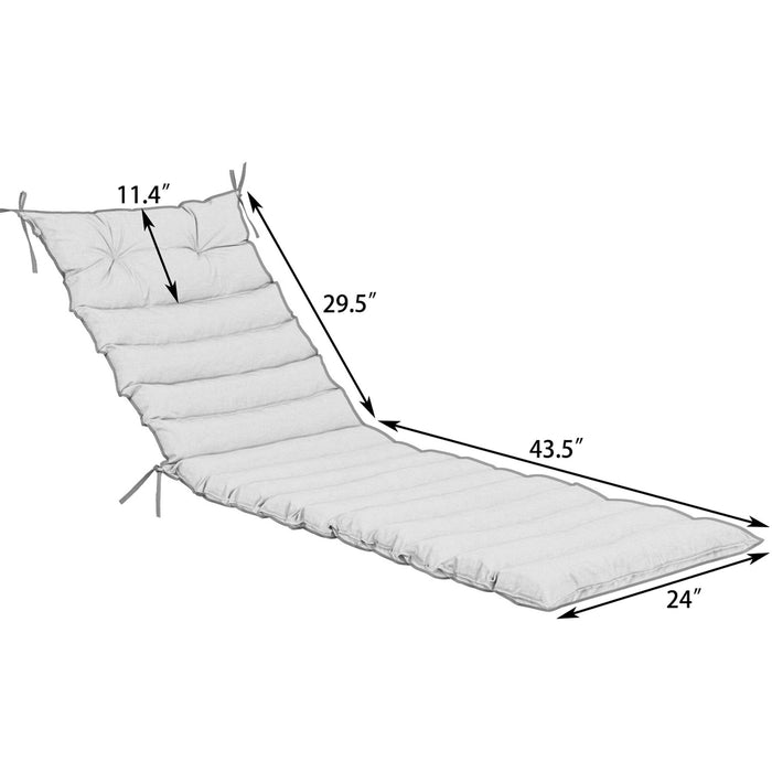 2 Piece Outdoor Chaise Lounge Chair Cushion Set