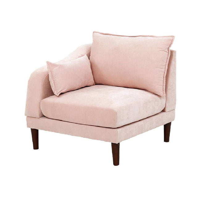 Modular L-Sectional Set With Ottomans - Pink
