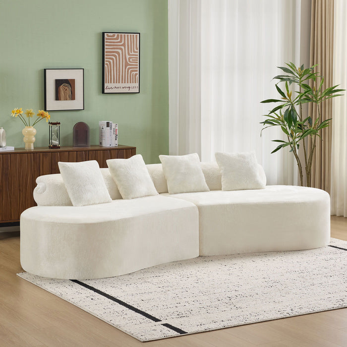 Modern Curved Sofa With Pillows