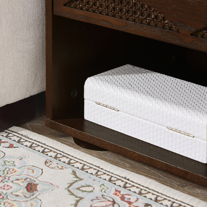 Nightstand With USB Ports & Outlet Hole, End Table With Drawer