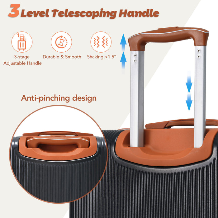 Hardshell Luggage Sets 3 Piece Carry On Suitcase Double Spinner Wheels With Tsa Lock