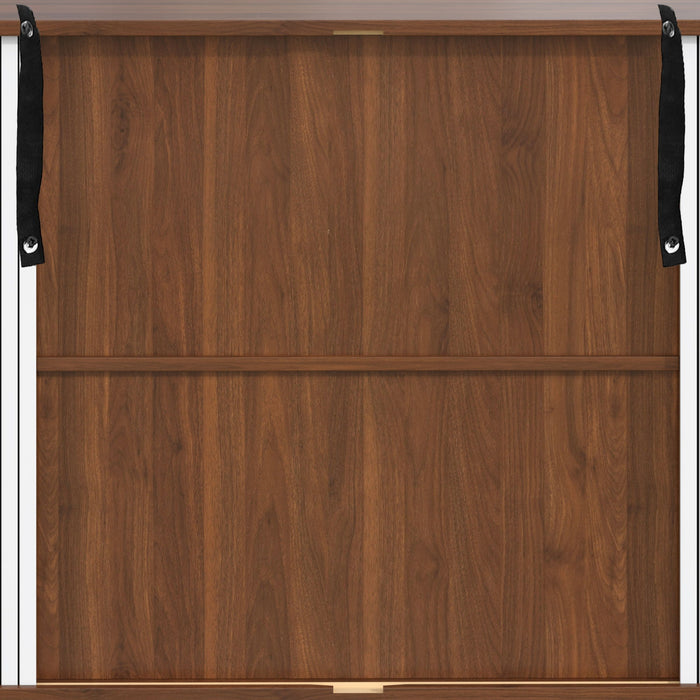 Fluted Liquor & Coffee Bar Cabinet With 6 Wine Racks And 3 Glass Holders