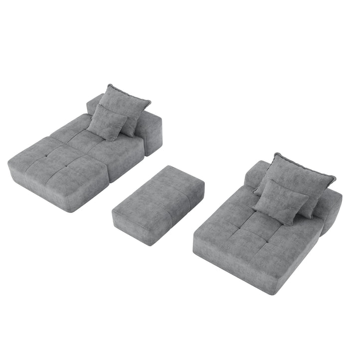Modern Oversized, Modular Sectional Sofa With Pillows