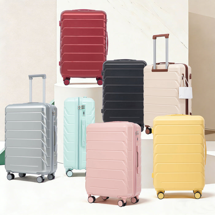 Hard Shell Luggage With Scratch Resistant Surface, 4 Wheels, Combination Lock & Side Hooks