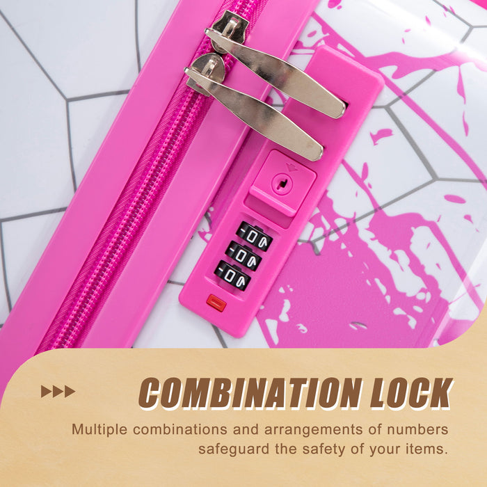 Luggage With Printed Pattern, Combination Lock