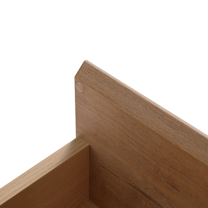 Modern Wall Mounted Bathroom Vanity With Ceramic Sink And Storage Rack, 2 Soft Close Drawers