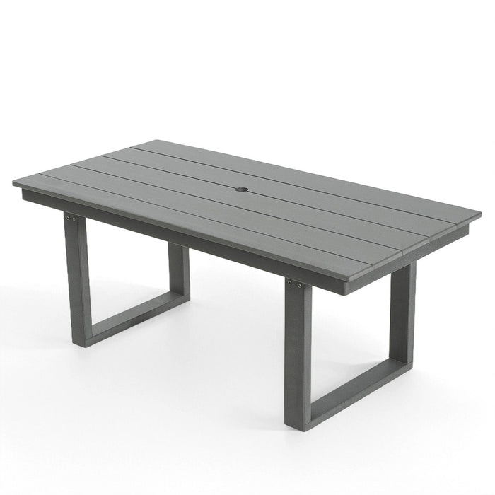 5 Piece Outdoor Dining Set, Table With Umbrella Hole And 4 Armrest Chairs