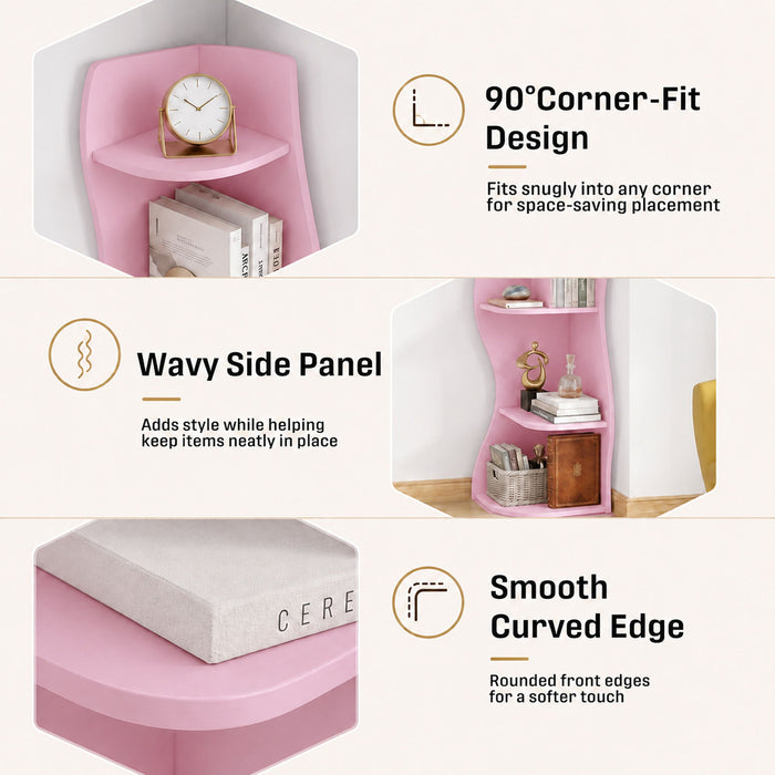 5 Tier S - Shaped Corner Shelf For Living Room