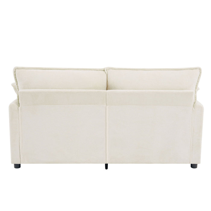 Modern Loveseat Sofa, Upholstered Couch With Side Storage Pockets