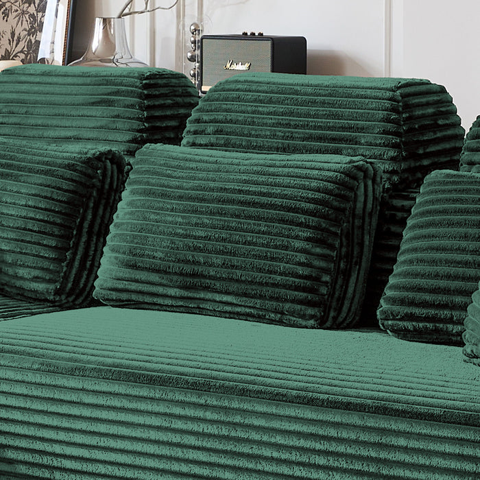 Sectional Sleeper Sofa & Storage Pockets, Modular Couch With Throw Pillows For Living Room