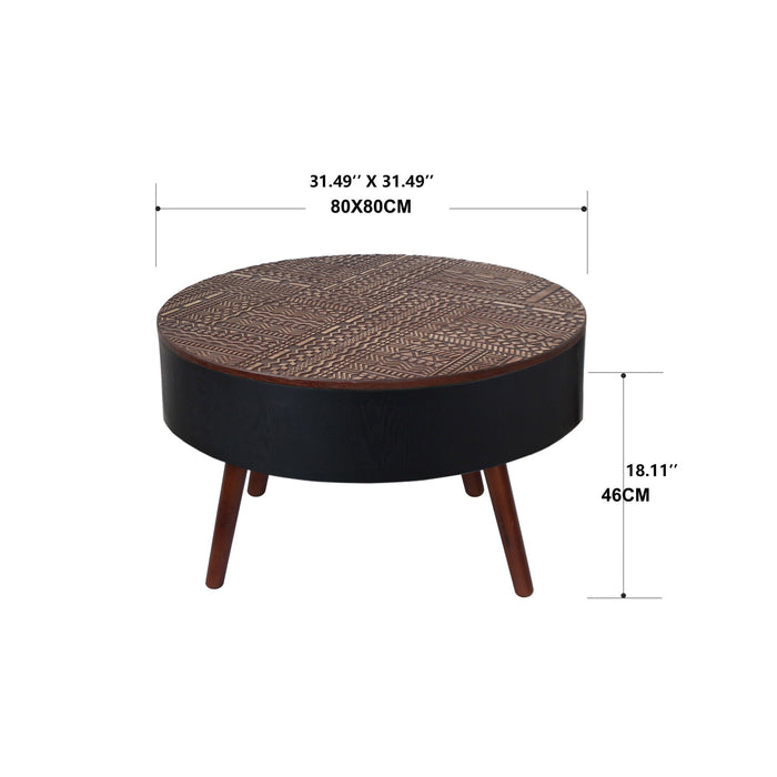 Round Coffee Table With Storage Function For Living Rooms