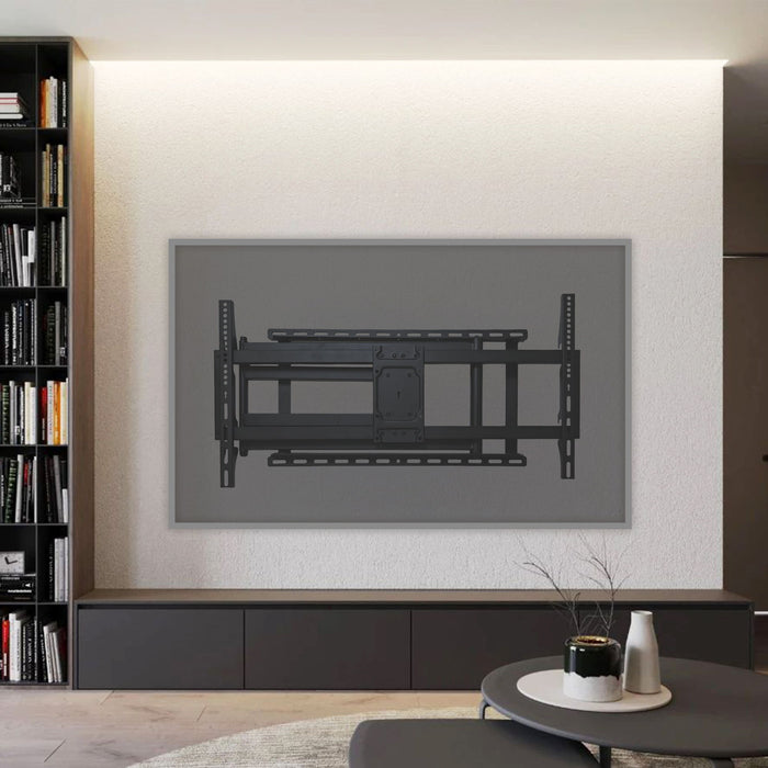 Full Motion TV Wall Mount Bracket For 40 120" TV Dual Arm Tilt & Swivel Vesa 800 X 400 Mm 132 Lbs Load - Black