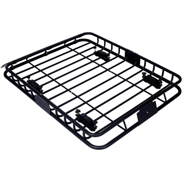 Motoring Rooftop Cargo Carrier Basket Steel, Universal Fit Roof Rack