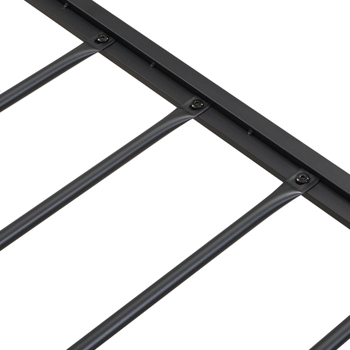 Modern Bed Frame With LED Lights, Upholstered Headboard, USB Charging