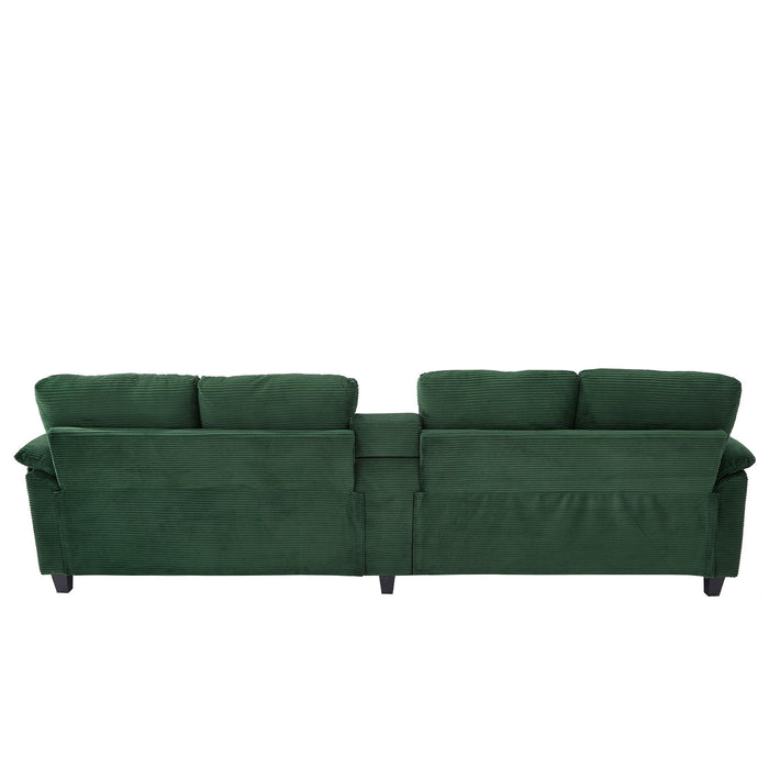Modern U - Shaped Sectional Sofa With Storage Ottomans, USB Ports, And Cup Holders