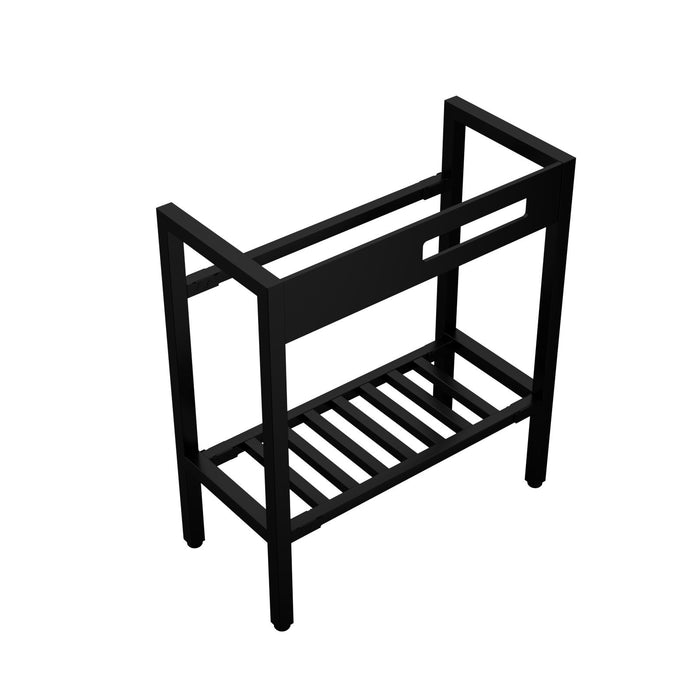 Inspired Console Sink With Built In Washboard, Overflow & Sleek Legs, 28" X 12" - White / Black