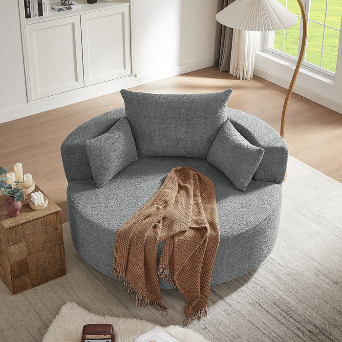 360° Swivel Accent Barrel Chair With 3 Removable Pillows For Living Room