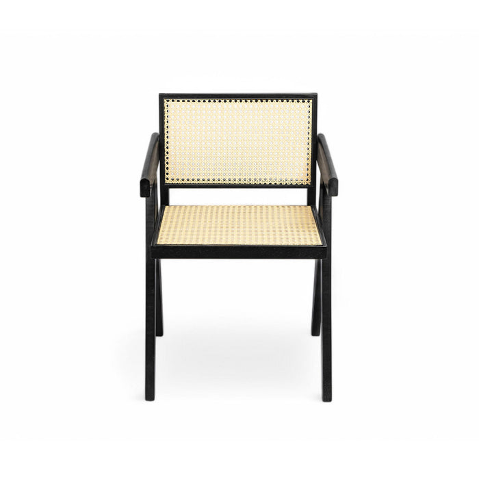 Chandigarh Arm Dining Chair With Natural Cane Design (Set of 2)