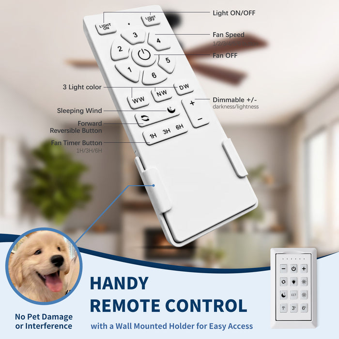 American Farmhouse Ceiling Fan With Light Quiet DC Motor