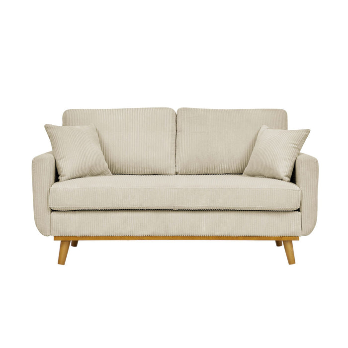 Upholstered Loveseat With Arms And Pillows