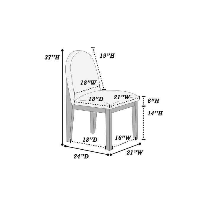 Dining Upholstered Side Chair (Set of 2) - Black / White