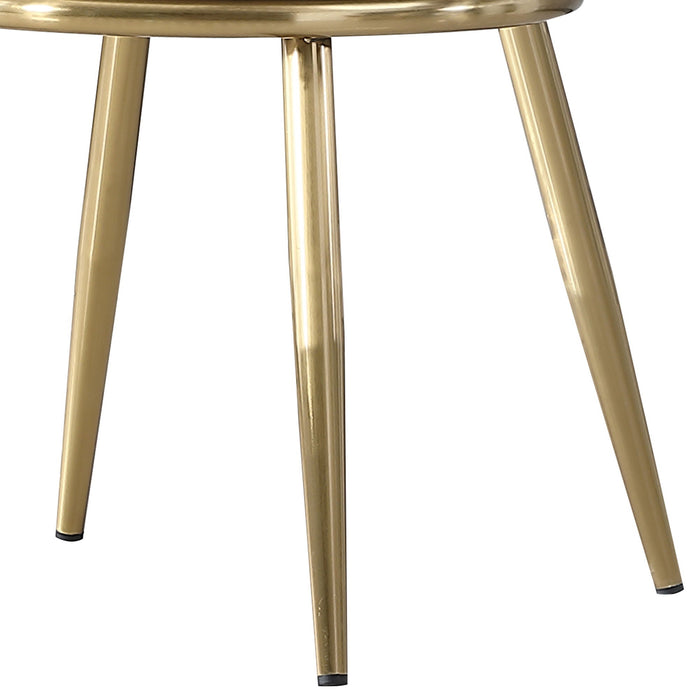 Modern Dining Chairs (Set of 2) With Gold Metal Legs - Beige