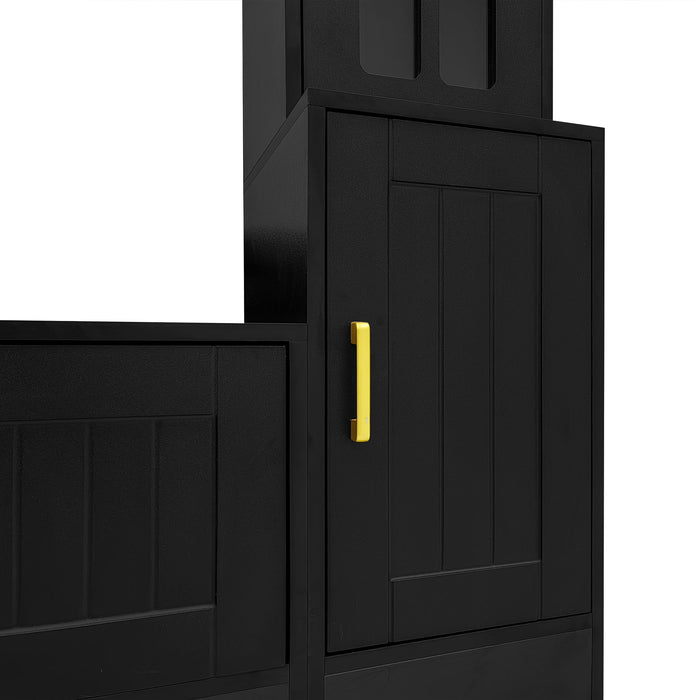 Wall Unit Entertainment Center With Bookshelves For TVs Up To 80"