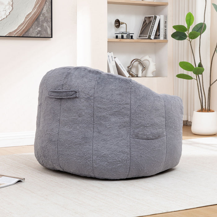 Beanbag Chair, Beanbag Sofa Chair With Armrests Stuffed High Density Foam