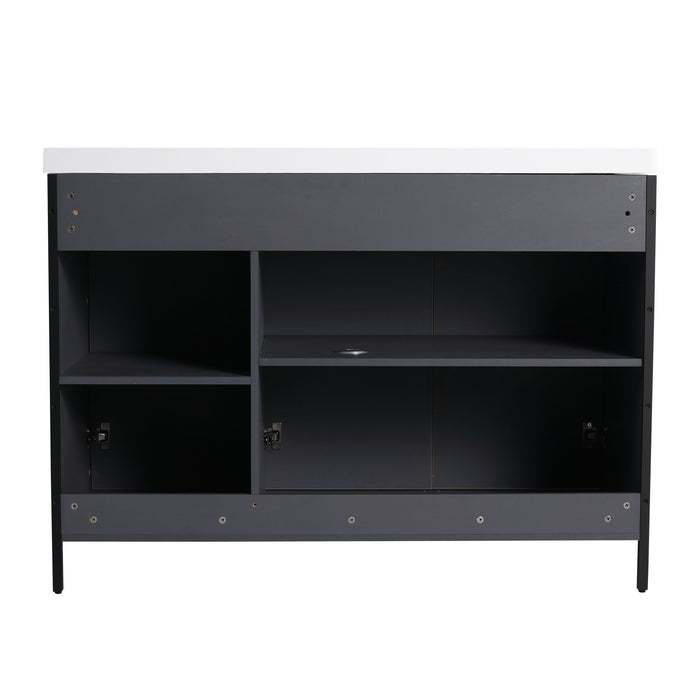 Contemporary Freestanding Bathroom Vanity With Adjustable Shelves