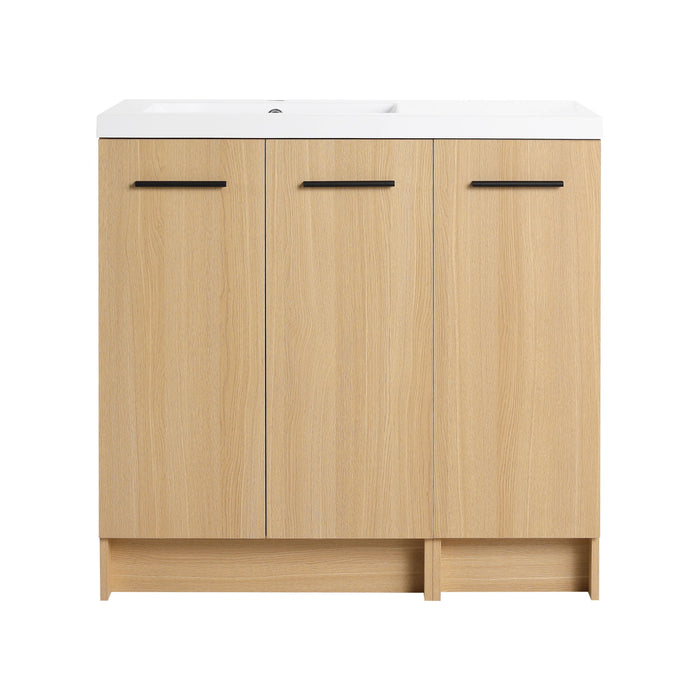 Wall Mounted Floating Bathroom Vanity With Sink, 3 Door Modular Cabinet