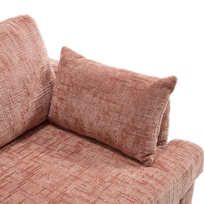 Chenille 2 Seater Sofa With LED Light, USB Charging Port, And Storage Bag